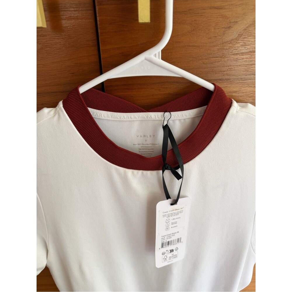 NWT Varley Trent Court Dress 30” Size Small WhitE Burnt Henna Tennis Pleated - Picture 8 of 10